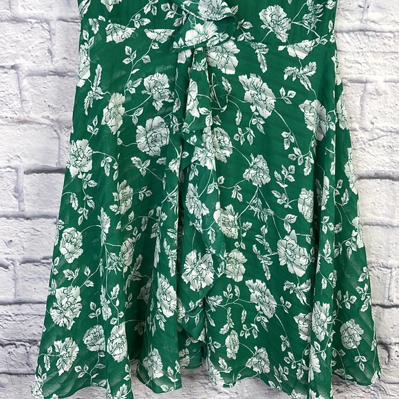 Lulus Ximena Green Floral Print Ruffled Short Sleeve Mini Dress size M - Picture 5 of 11